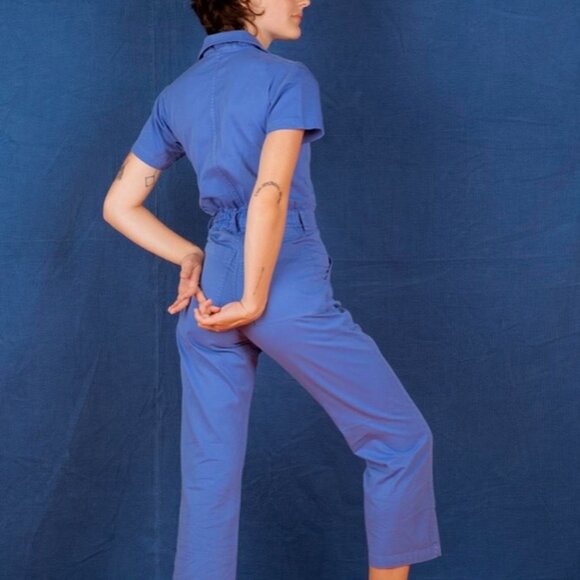 Big Bud Press Short Sleeve Jumpsuit in Cornflower Blue – S - Picture 3 of 9